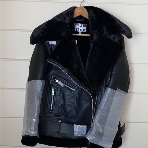 Walter Baker Celine Leather Faux Fur Jacket - Picture 7 of 14